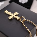 1比1高仿複刻Chrome Hearts克羅心 火焰十字花吊墜項鍊 22k鍍金