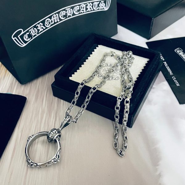 高仿Chrome Hearts克羅心SBT全十字架圖騰戒指吊墜+Paper Chain經典5MM字母項鍊