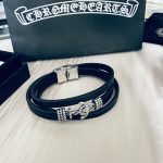 高仿複刻Chrome Hearts克羅心 經典船錨皮繩手鏈手鐲