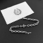 高仿Chrome Hearts克羅心 鑲鑽十字架+字母PAPERCHAIN粗手鏈手環手鐲