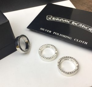高仿Chrome Hearts克羅心飾品 6MM厚款字母光面戒指 925純銀男女同款