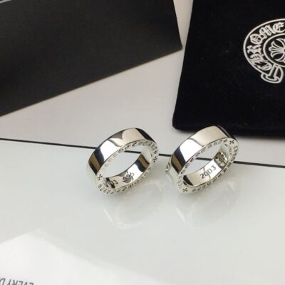 高仿Chrome Hearts克羅心飾品 6MM厚款字母光面戒指 925純銀男女同款