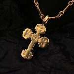 原單Chrome Hearts克羅心飾品 鍍金mini火焰十字花項鍊