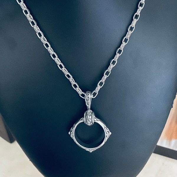 高仿複刻Chrome Hearts克羅心飾品 經典釦環十字花吊墜 字母項鍊