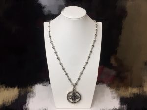 原單Chrome Hearts克羅心飾品 金剛杵吊墜+Tiny E十字架百搭滑動項鍊