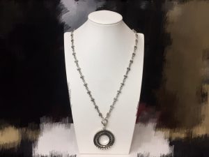 高仿Chrome Hearts克羅心 字母戒指旋轉雙圓環吊墜+Tiny E十字架百搭滑動項鍊
