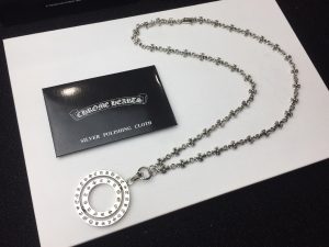 高仿Chrome Hearts克羅心 字母戒指旋轉雙圓環吊墜+Tiny E十字架百搭滑動項鍊