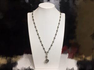 複刻Chrome Hearts克羅心 十字花方塊吊墜+Tiny E十字架百搭滑動項鍊