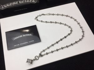 複刻Chrome Hearts克羅心 十字花方塊吊墜+Tiny E十字架百搭滑動項鍊