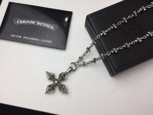 高仿Chrome Hearts克羅心 十字金剛杵吊墜+Tiny E十字架百搭滑動項鍊