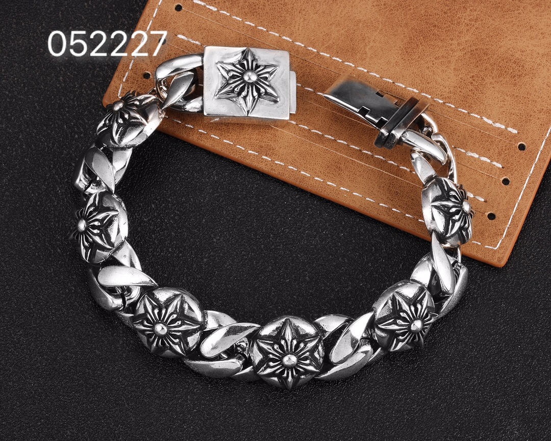ChromeHearts202405123700002 超A貨Chrome Hearts克羅心飾品 六芒星球吊墜粗手鍊