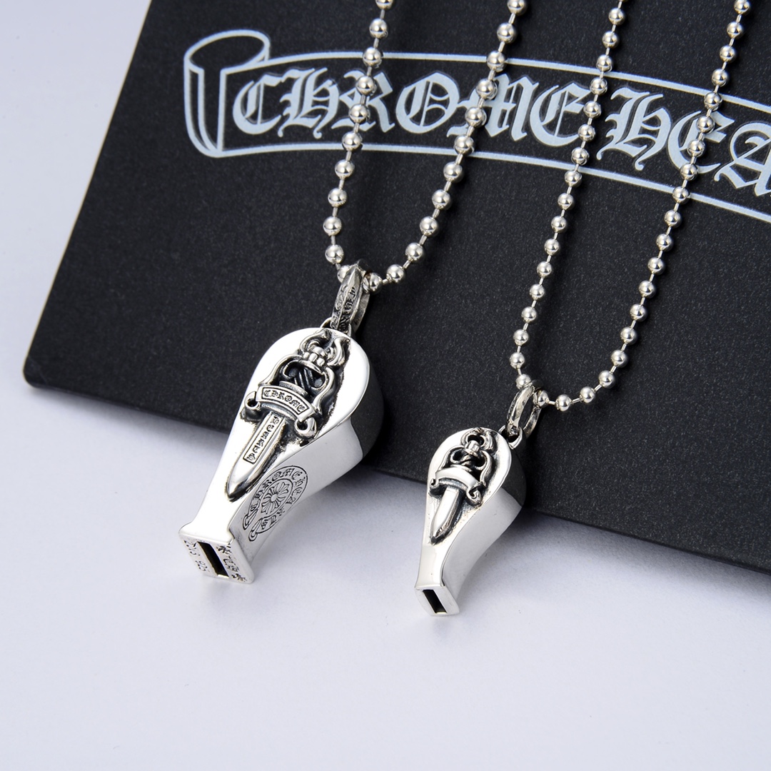 ChromeHearts202405123900001 超A貨Chrome Hearts克羅心飾品 大號小號寶劍口哨吊墜項鍊