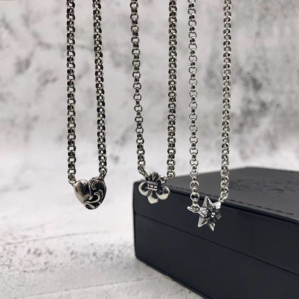 高仿Chrome Hearts克羅心飾品 桃心/愛心童軍花六芒星吊墜/項鍊