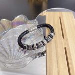 專櫃一比一Chrome Hearts克羅心飾品 雙十字架皮繩手镯手鍊