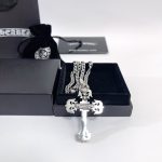 高仿複刻Chrome Hearts克羅心飾品 Filigree火焰十字架中號吊墜項鍊