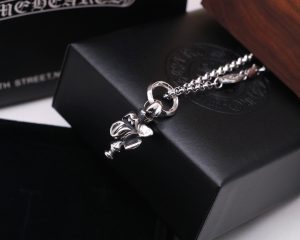 A貨複刻Chrome Hearts克羅心飾品 三面滾石舌頭珠項鍊