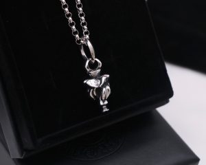 A貨複刻Chrome Hearts克羅心飾品 三面滾石舌頭珠項鍊