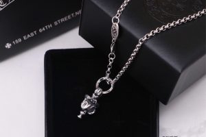 A貨複刻Chrome Hearts克羅心飾品 三面滾石舌頭珠項鍊