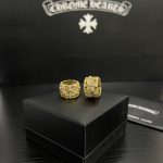 高仿超A貨Chrome Hearts克羅心飾品 鍍金滿鑽墳墓/葬墓十字架戒指