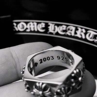 高仿1比1Chrome Hearts克羅心飾品 十字花五角形Pentagon切面戒指