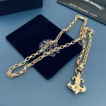 原單Chrome Hearts克羅心飾品 黃金色MINI童軍花吊墜 PAPER CHAIN字母項鍊