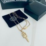 原單Chrome Hearts克羅心飾品 黃金色寶劍/匕首吊墜項鍊