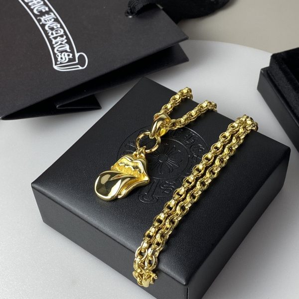 複刻Chrome Hearts克羅心飾品 滾石大舌頭吊墜Paper Chain項鍊
