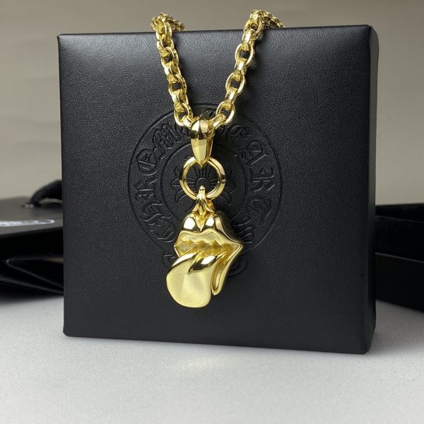複刻Chrome Hearts克羅心飾品 滾石大舌頭吊墜Paper Chain項鍊