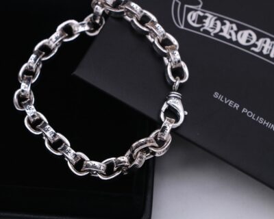 1比1高仿Chrome Hearts克羅心飾品 字母PAPERCHAIN龍蝦扣粗手鍊