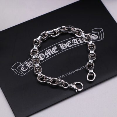 1比1高仿Chrome Hearts克羅心飾品 字母PAPERCHAIN龍蝦扣粗手鍊