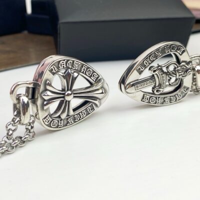 複刻Chrome Hearts克羅心飾品 鏤空桃心十字架寶劍匕首吊墜項鍊