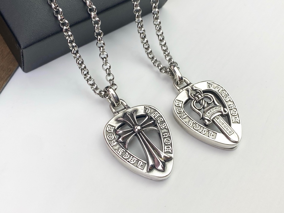 ChromeHearts202405221000009 複刻Chrome Hearts克羅心飾品 鏤空桃心十字架寶劍匕首吊墜項鍊