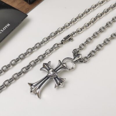 複刻Chrome Hearts克羅心飾品 桃心十字架吊墜 字母PAPERCHAIN項鍊