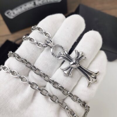 複刻Chrome Hearts克羅心飾品 桃心十字架吊墜 字母PAPERCHAIN項鍊