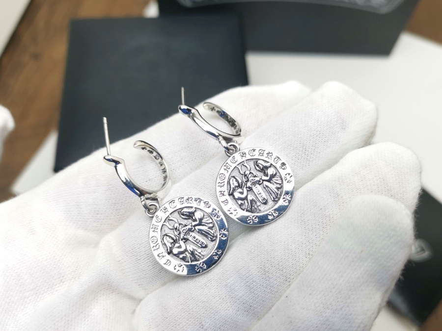 ChromeHearts202405221800008 高仿1比1Chrome Hearts克羅心飾品 寶劍/匕首天使V2圓牌耳環耳釘