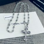 複刻専櫃Chrome Hearts克羅心飾品 FILIGREE火焰十字架吊墜船錨童軍花項鍊