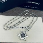 高仿Chrome Hearts克羅心飾品 Star David六芒星吊墜十字球項鍊