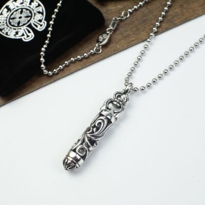 一比一専櫃Chrome Hearts克羅心飾品 圓柱藤花圖騰吊墜項鍊