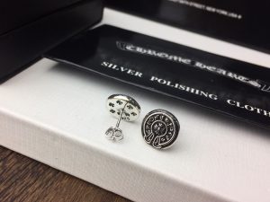 1比1専櫃Chrome Hearts克羅心飾品 圓形標誌耳釘
