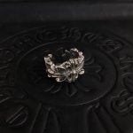 専櫃複刻Chrome Hearts克羅心飾品 雙十字花Floral開口戒指