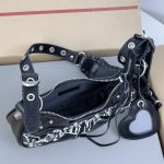 高仿balenciaga巴黎世家包包 LE CAGOLE DIY METAL加小號肩揹包 黑