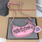 高仿balenciaga巴黎世家包包 LE CAGOLE DIY METAL加小號肩揹包 粉