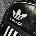 複刻高仿balenciaga巴黎世家xAdidas阿迪達斯聯名款皮革書包揹包雙肩包
