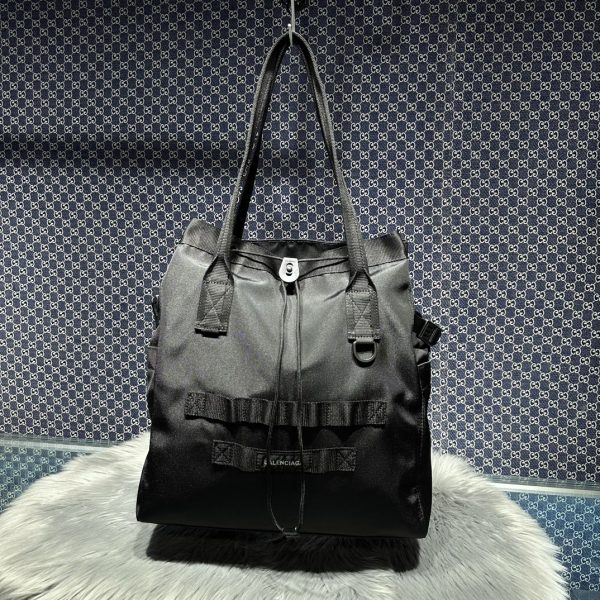 複刻原單balenciaga巴黎世家 Army 黑色尼龍中號托特包