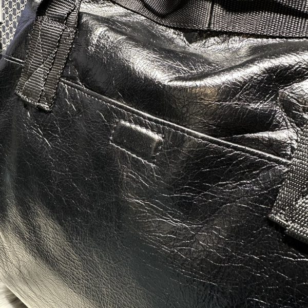 原單複刻balenciaga巴黎世家 Army中號黑色細紋牛皮革托特包