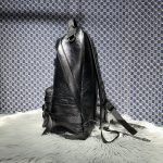 高仿複刻balenciaga巴黎世家 Army 中號黑色細紋牛皮革多用途雙肩包