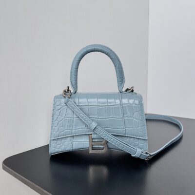 原單複刻balenciaga巴黎世家 HOURGLASS 加小號鱷魚紋壓紋手提包