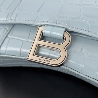 原單複刻balenciaga巴黎世家 HOURGLASS 加小號鱷魚紋壓紋手提包