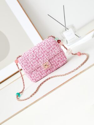 頂級A貨CHANEL香奈兒方胖子包包可愛粉色新貨