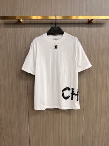 經典之作雙C設計 原單高仿 男裝香奈兒純棉短袖圓領T恤